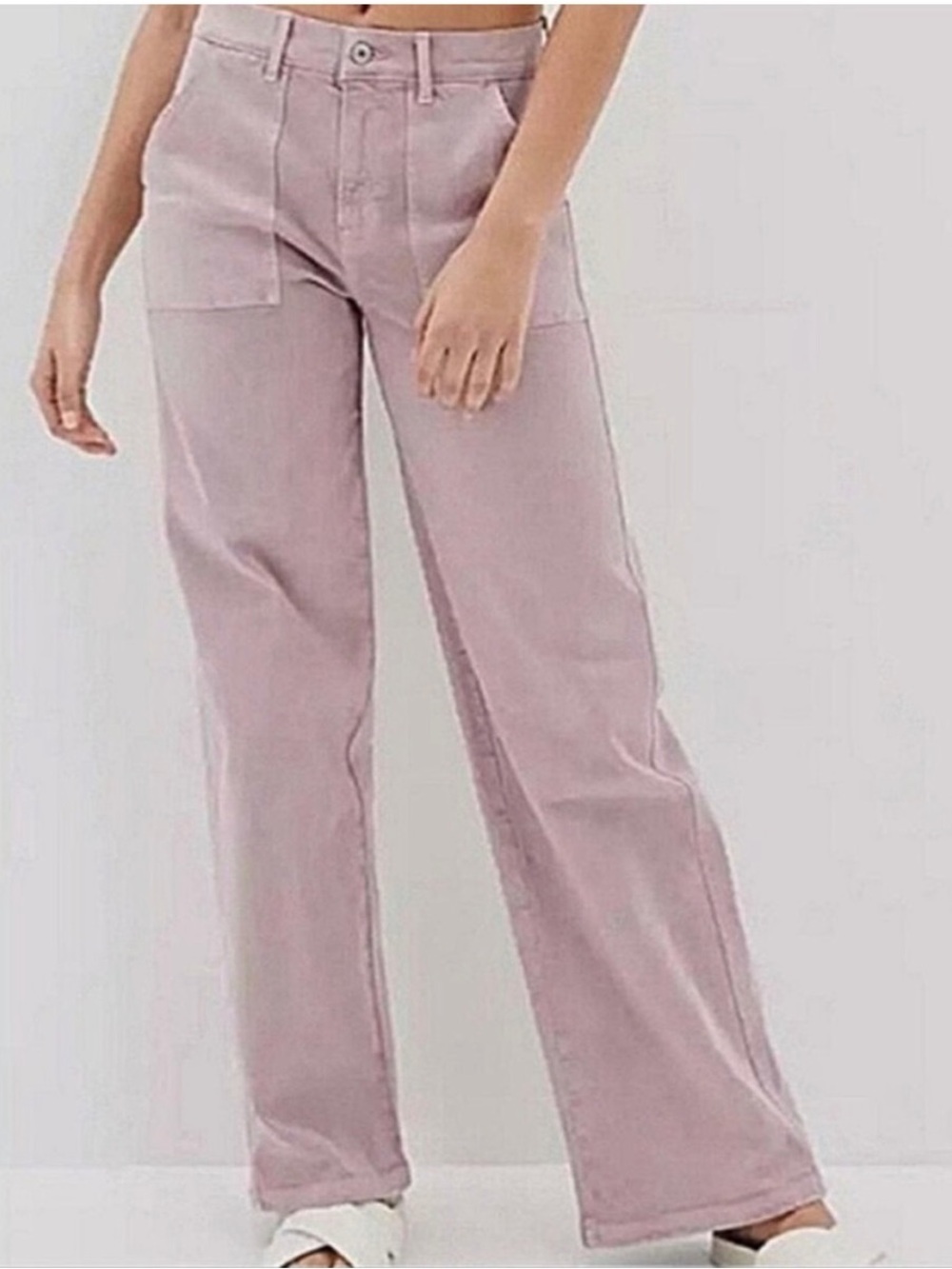 American Eagle Outfitters Wide Leg Skater Jeans in Dusty Pink